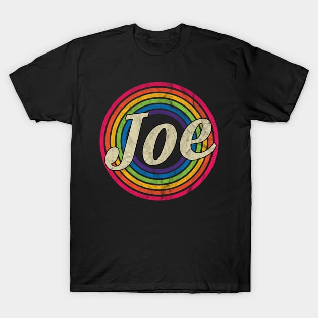 Joe - Retro Rainbow Faded-Style T-Shirt by MaydenArt